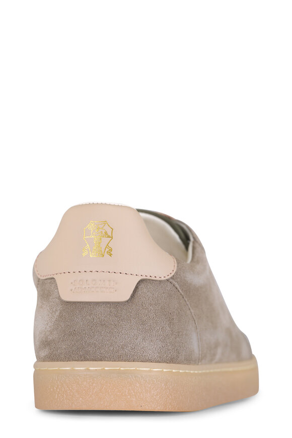 Brunello Cucinelli Sage Suede T-Toe Sneaker - view 3