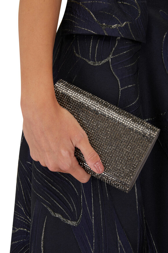 Judith Leiber Couture - Fizzy Hematite Crystal Bead Chain Clutch