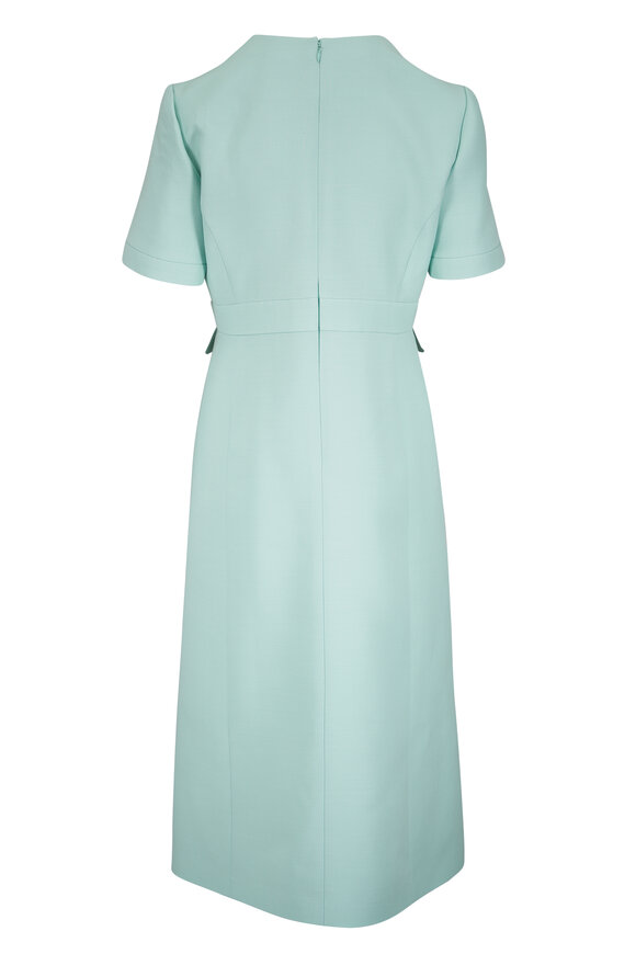 Valentino Celadon Wool & Silk Midi Dress - view 3