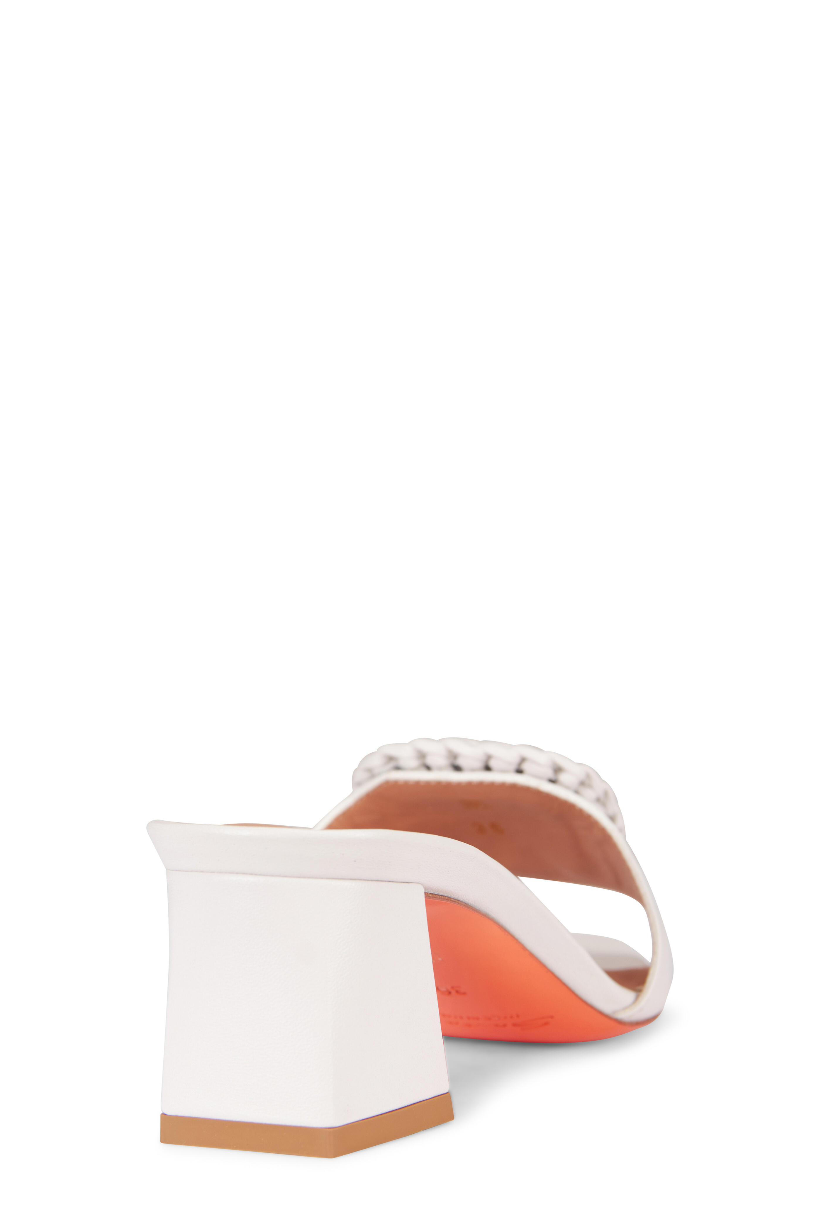 Santoni - Corolle White Leather Buckle Mule, 50mm - view 3