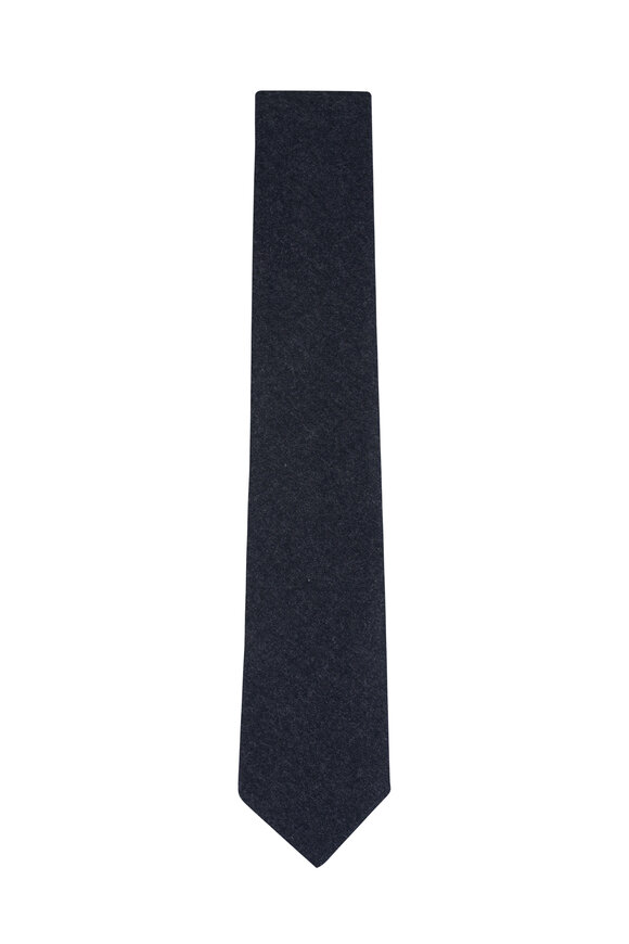 Canali Impeccabile Solid Gray Wool Necktie - view 1