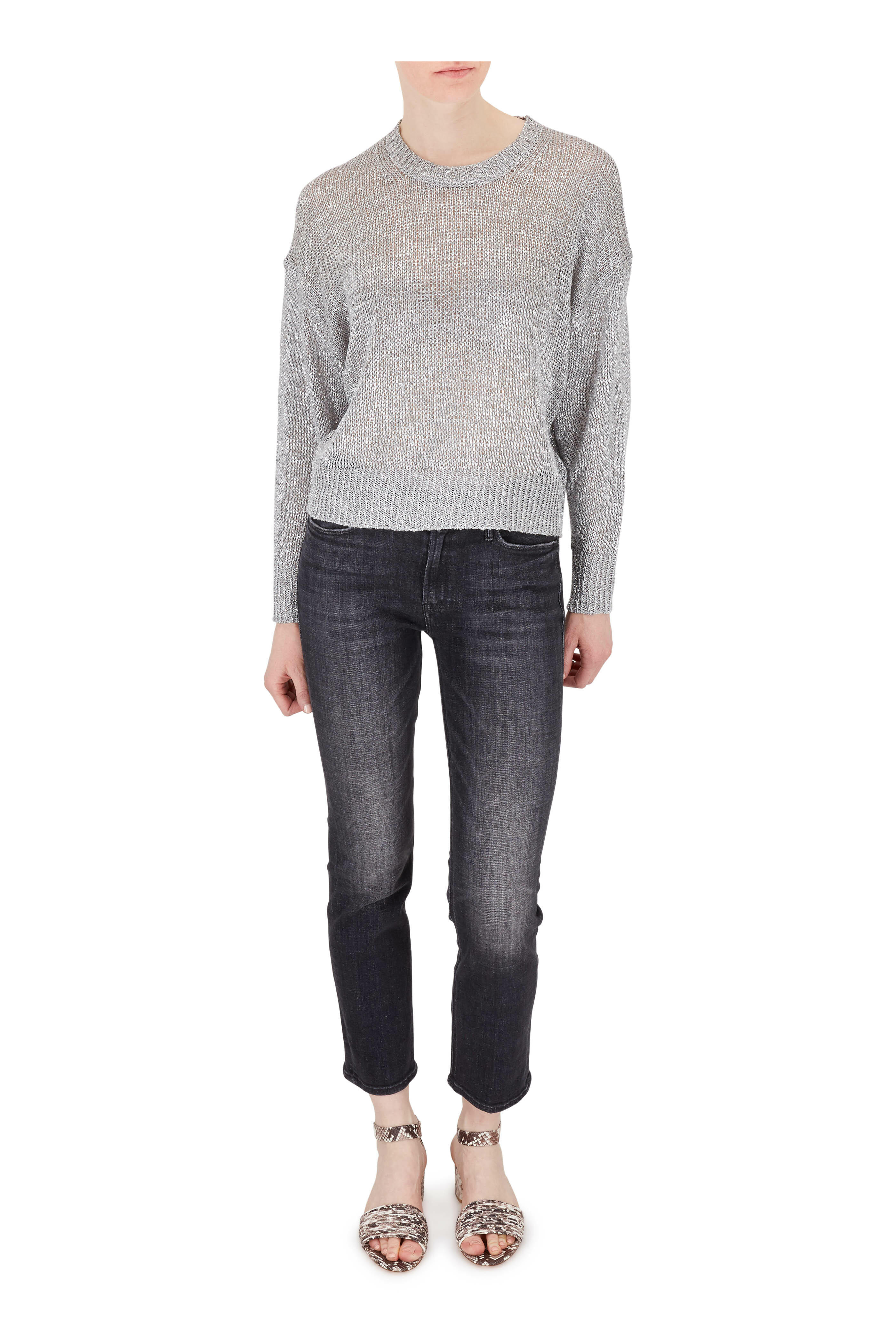 IRO - Dokis Metallic Silver Knit Sweater