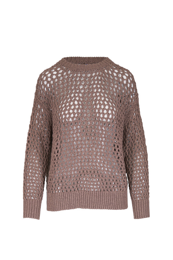 Lafayette 148 New York Root Multi Hand Knit Cotton Open Stitch Sweater - view 1