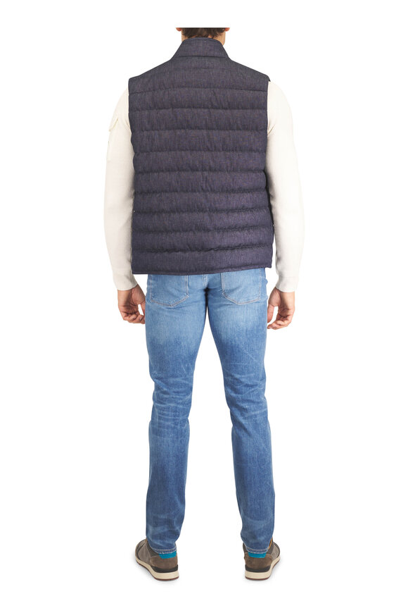 Moncler Liorane Blue Denim Down Vest - view 4