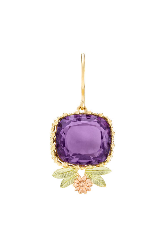 Mellerio 18k Gold Amethyst Single Earring