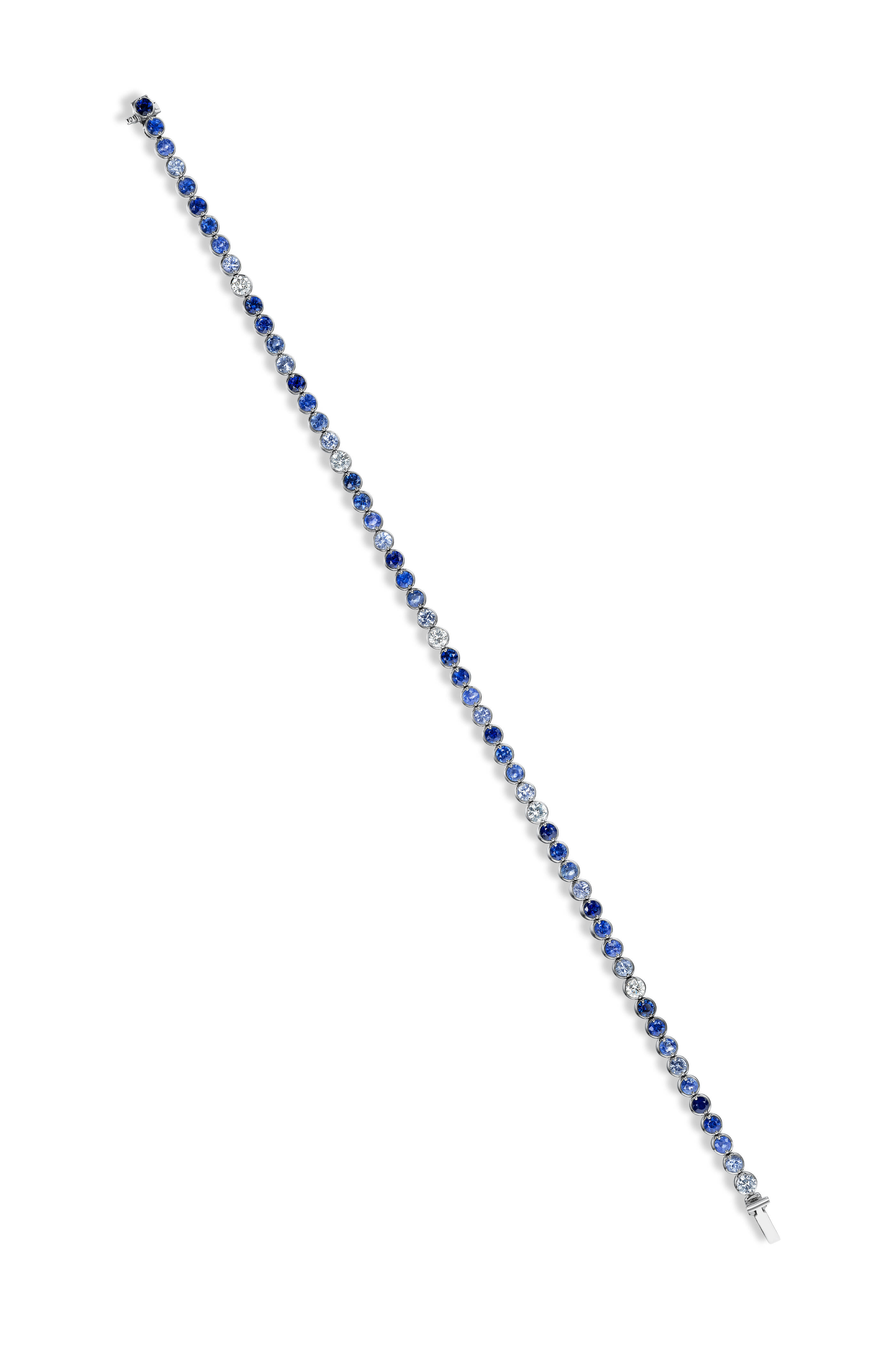 Nam Cho - 18k Multi-Shade Blue Sapphire Riviera Bracelet - view 2