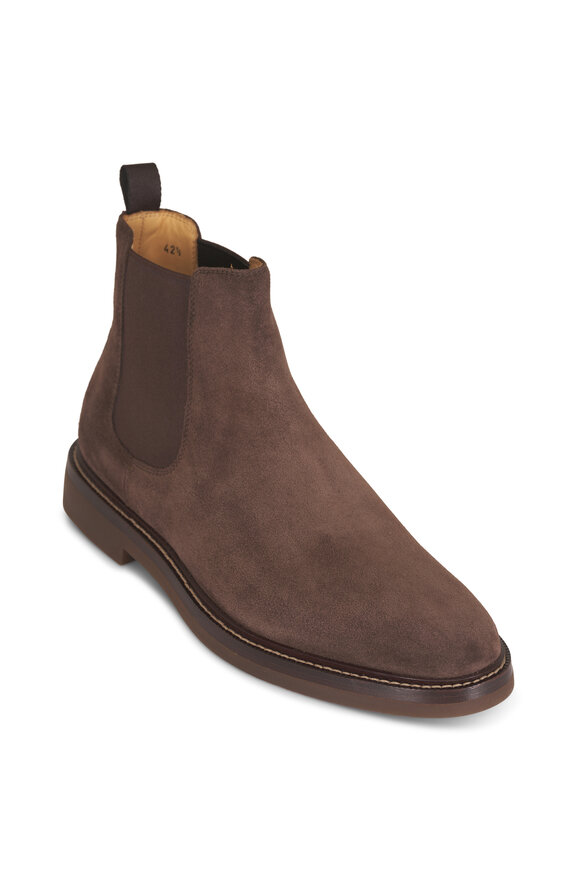 Brunello Cucinelli Dark Brown Oiled Suede Chelsea Boot - view 1