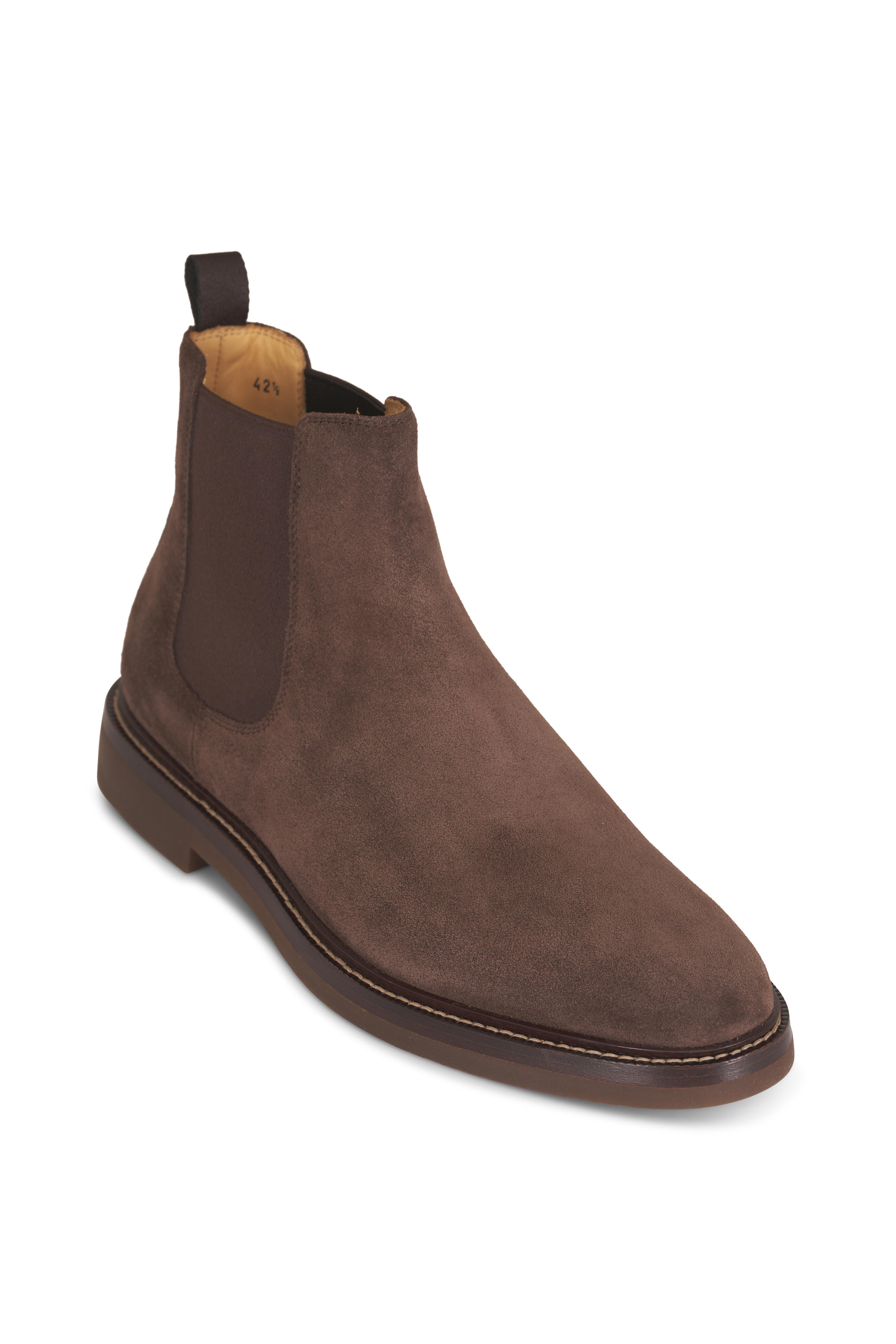 Brunello Cucinelli - Dark Brown Oiled Suede Chelsea Boot - view 1