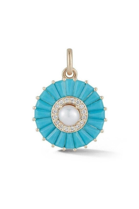 Storrow 14k Gold Turquoise Diamond & Pearl Emily Large Cha - view 1