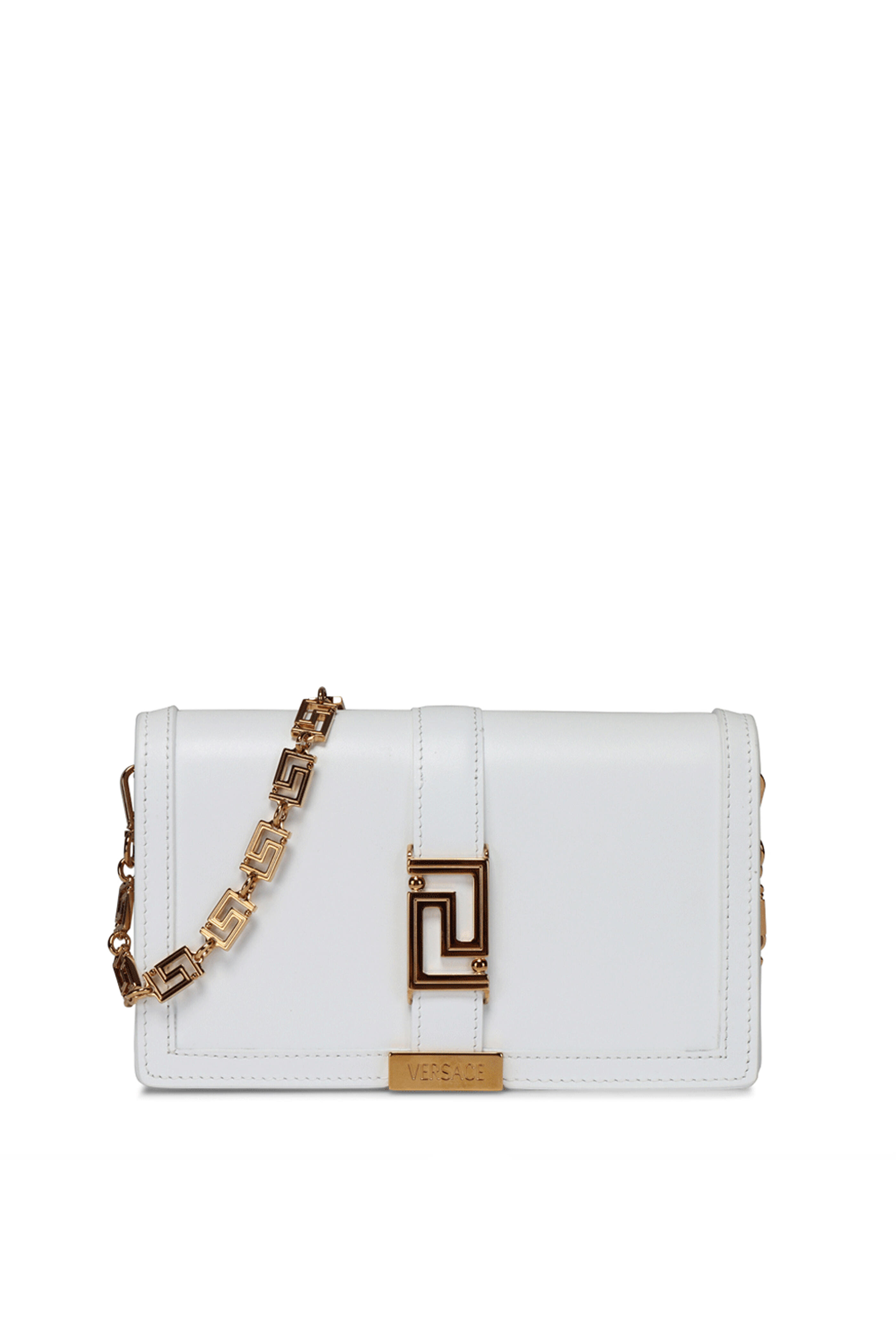 Versace - White Leather Chain Wallet