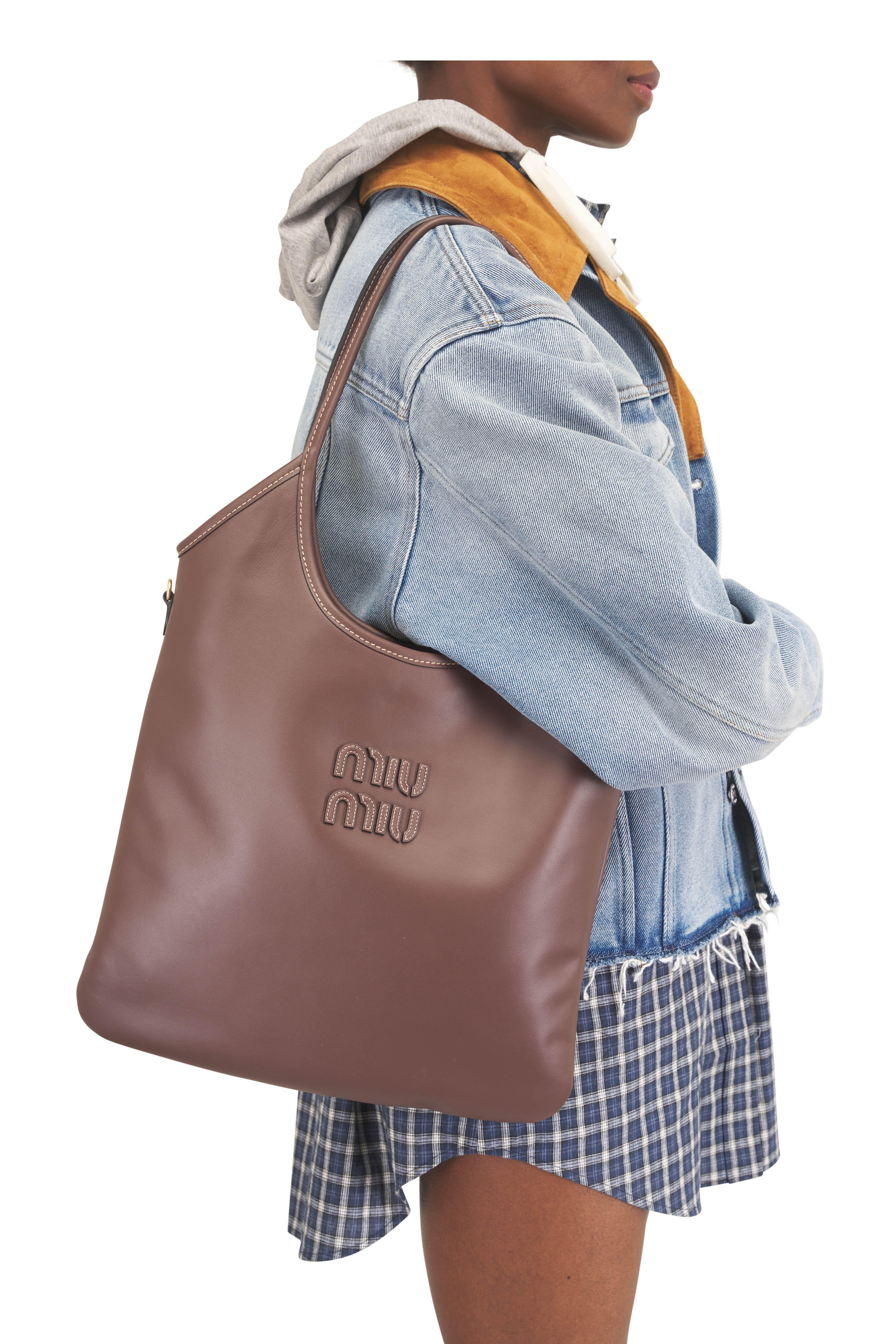 Miu Miu - Large Ivy Radica Brown Leather Tote - view 3