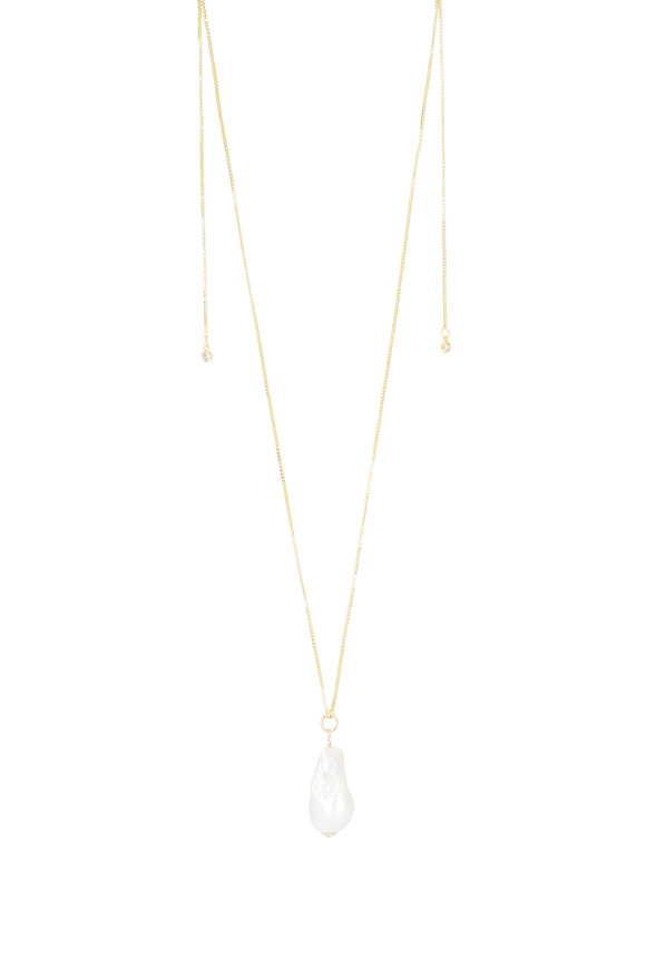 Cristina V. Adjustable Pearl Necklace - view 1