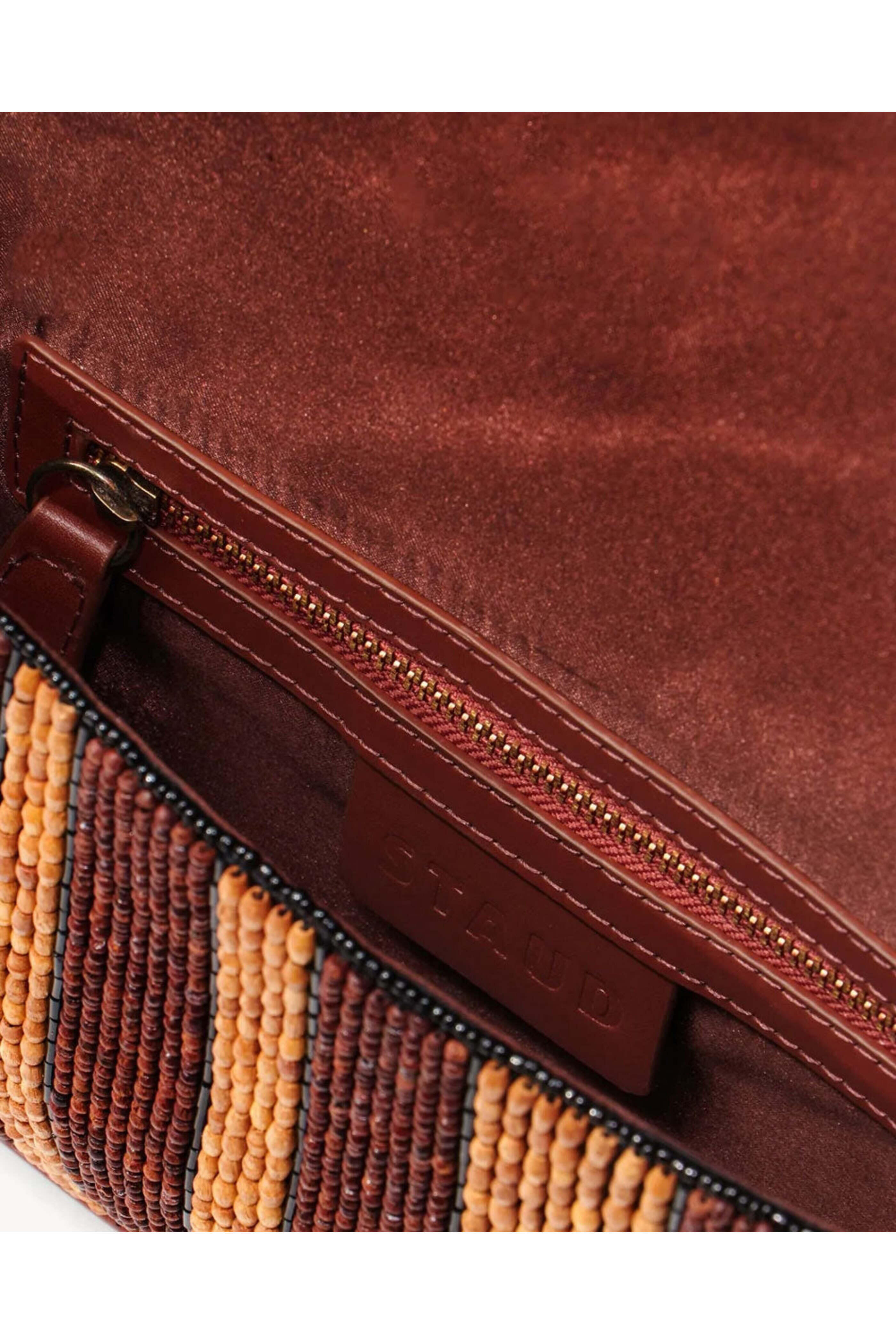 Staud - Tommy Beaded Shoulder Bag in Wood Stripe