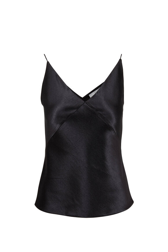 Vince - Black Satin V-Neck Cami