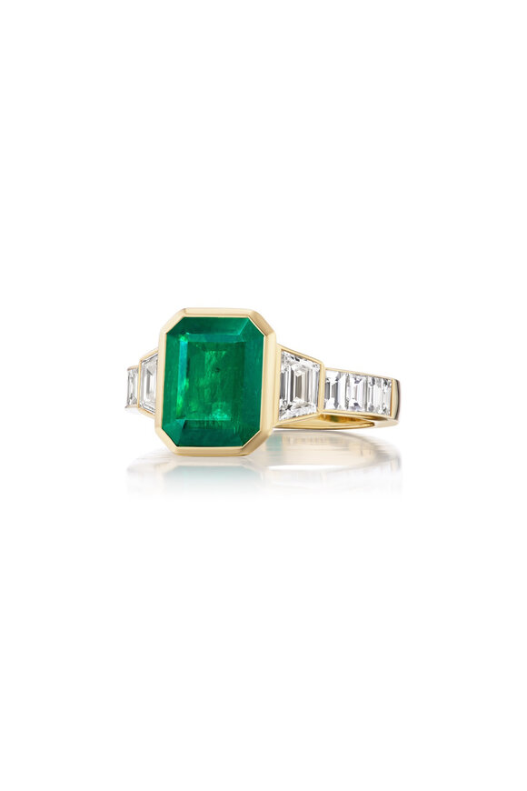 Nam Cho Zambian Emerald & Diamond Cocktail Ring