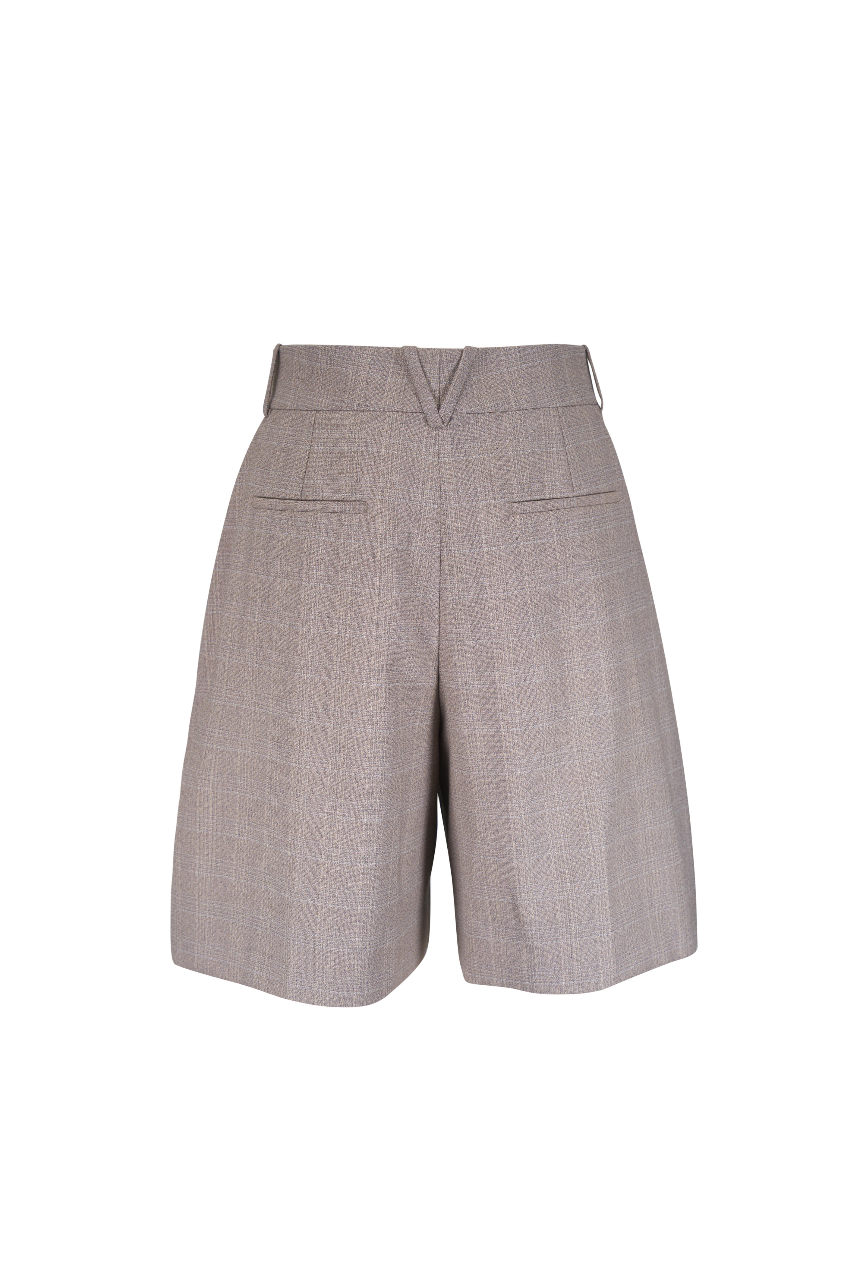 Bottega Veneta - Silt Faded Prince of Wales Wool Shorts - view 4