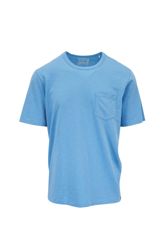 Faherty Brand Sunwashed Blue Sea Cotton T-Shirt
