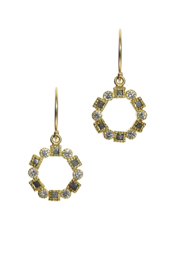 Todd Reed - Yellow Gold Diamond Circle Earrings