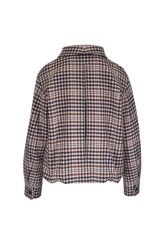 Akris Punto Winter White Houndstooth Tweed Wool Blouson Jacket - view 6