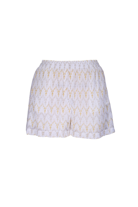 Missoni White & Gold Sequin Shorts