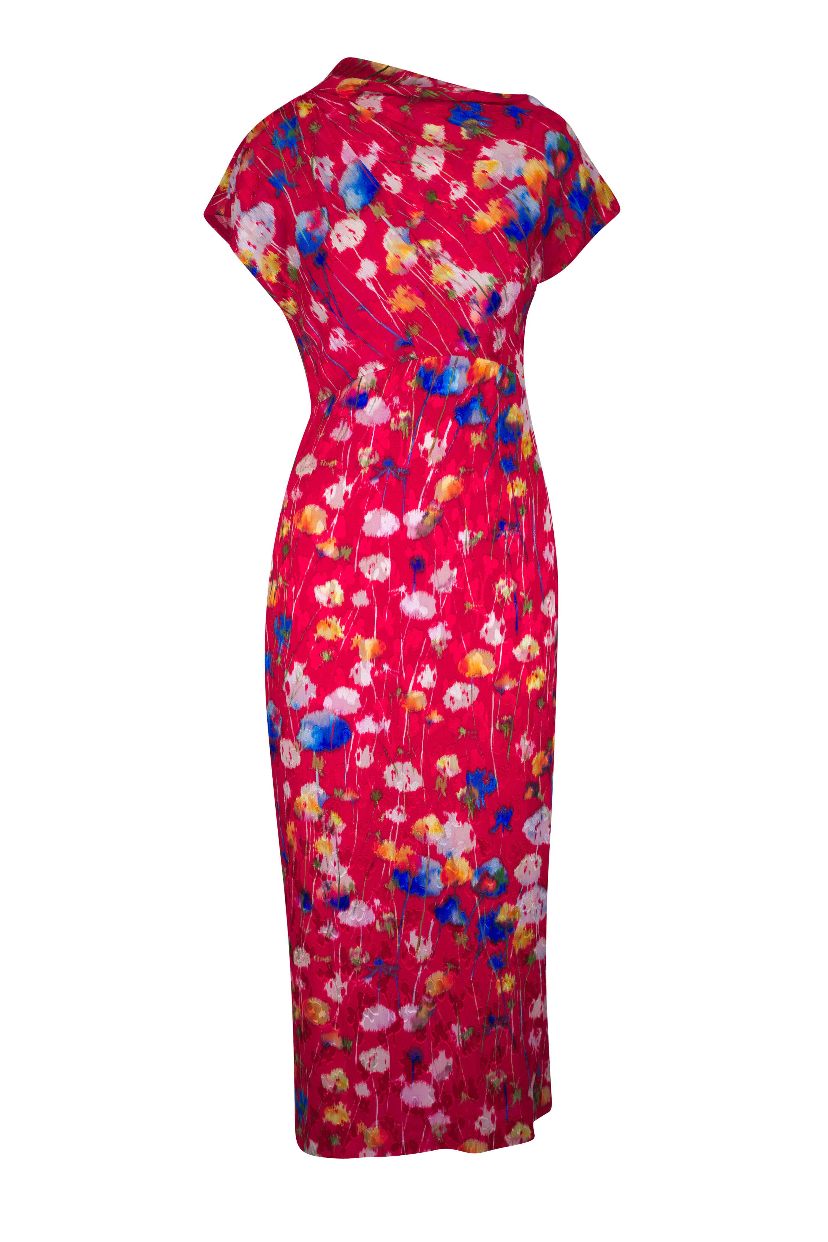 flower jacquard off shoulder dress – POPPY