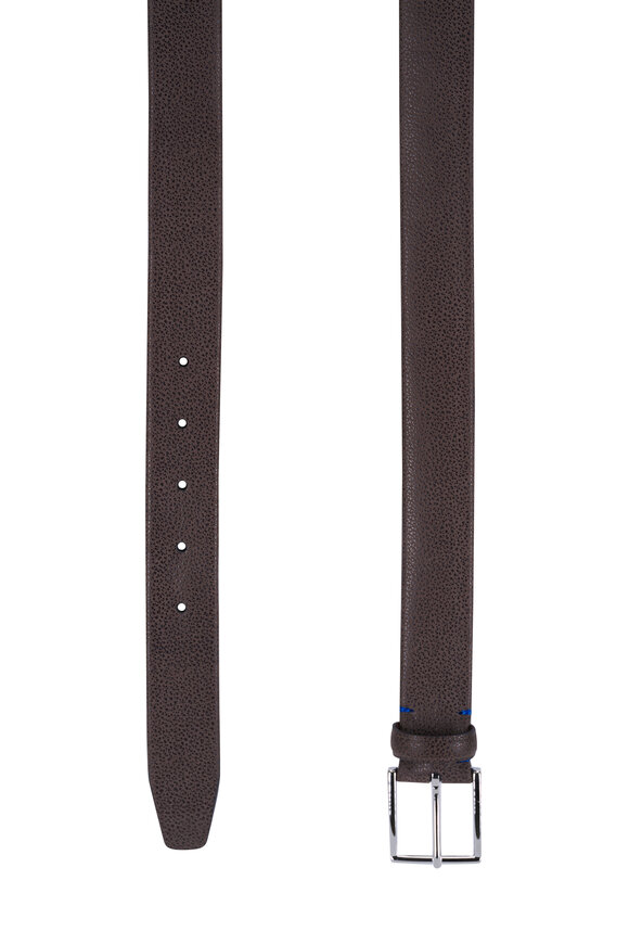 Paolo Vitale Tubular Dark Brown Leather Belt - view 2