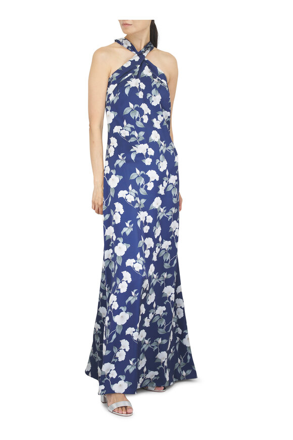 Sachin Babi Laurant Navy Floral Gown - view 2