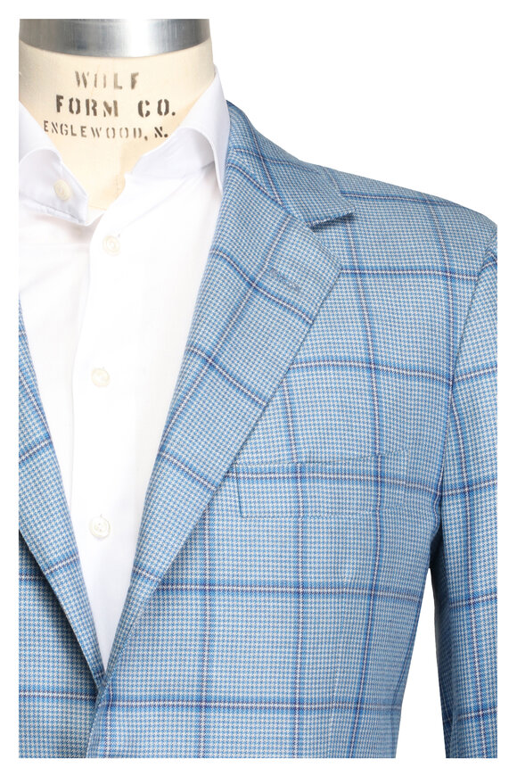 Sartorio Blue Plaid Windowpane Sportcoat - view 1