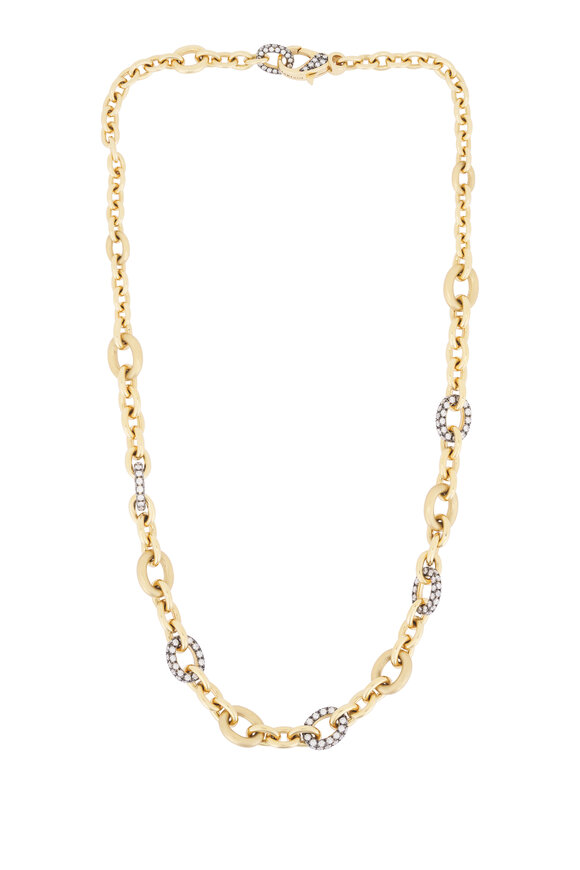 Mariani 18k Yellow Gold Rolo Diamond Medium Necklace