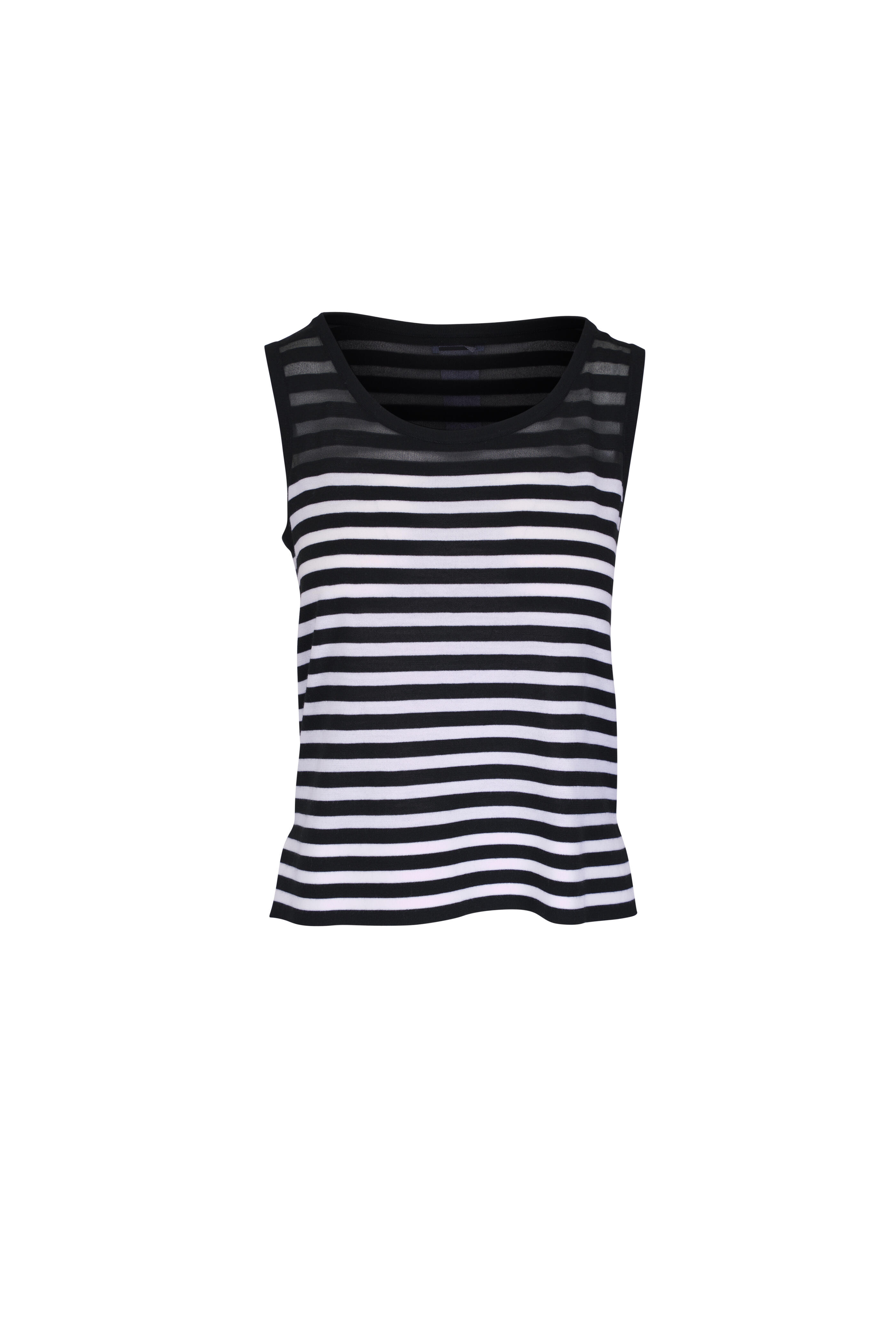 Akris Punto - Black & Cream Kodak Stripe Knit Top