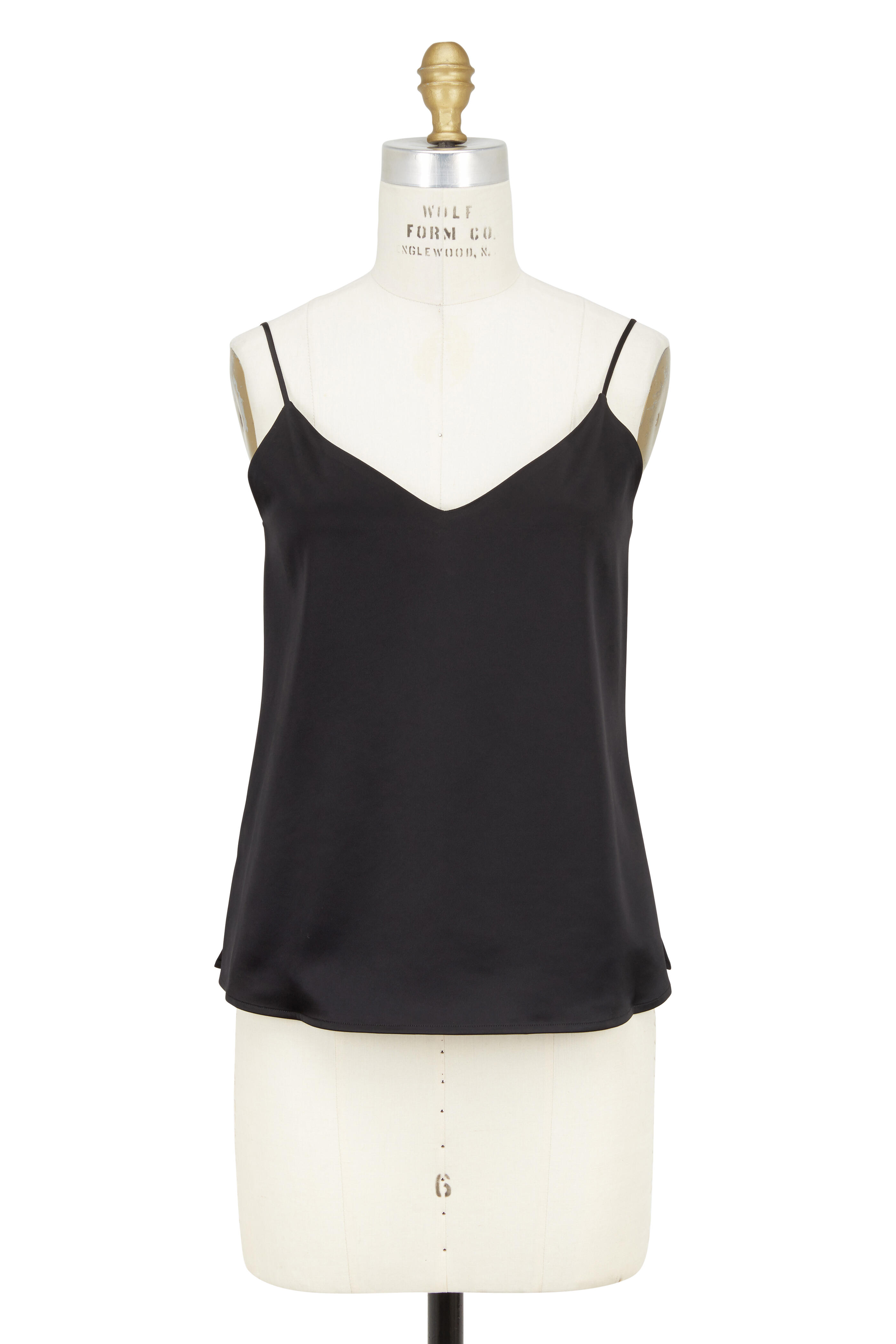 L'Agence - Jane Black Satin Tank Top