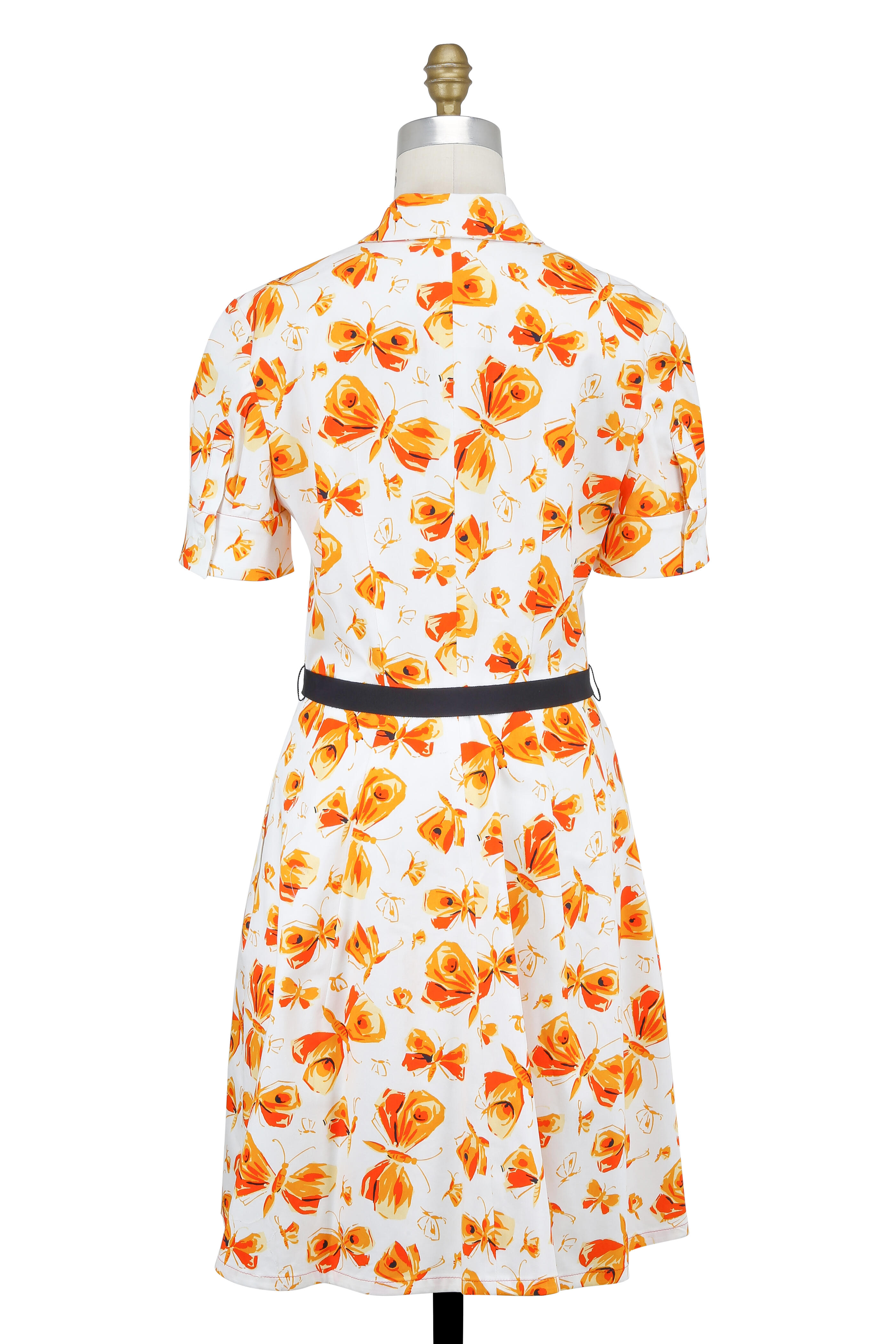 Carolina Herrera & Orange Butterfly Sleeve Shirtdress