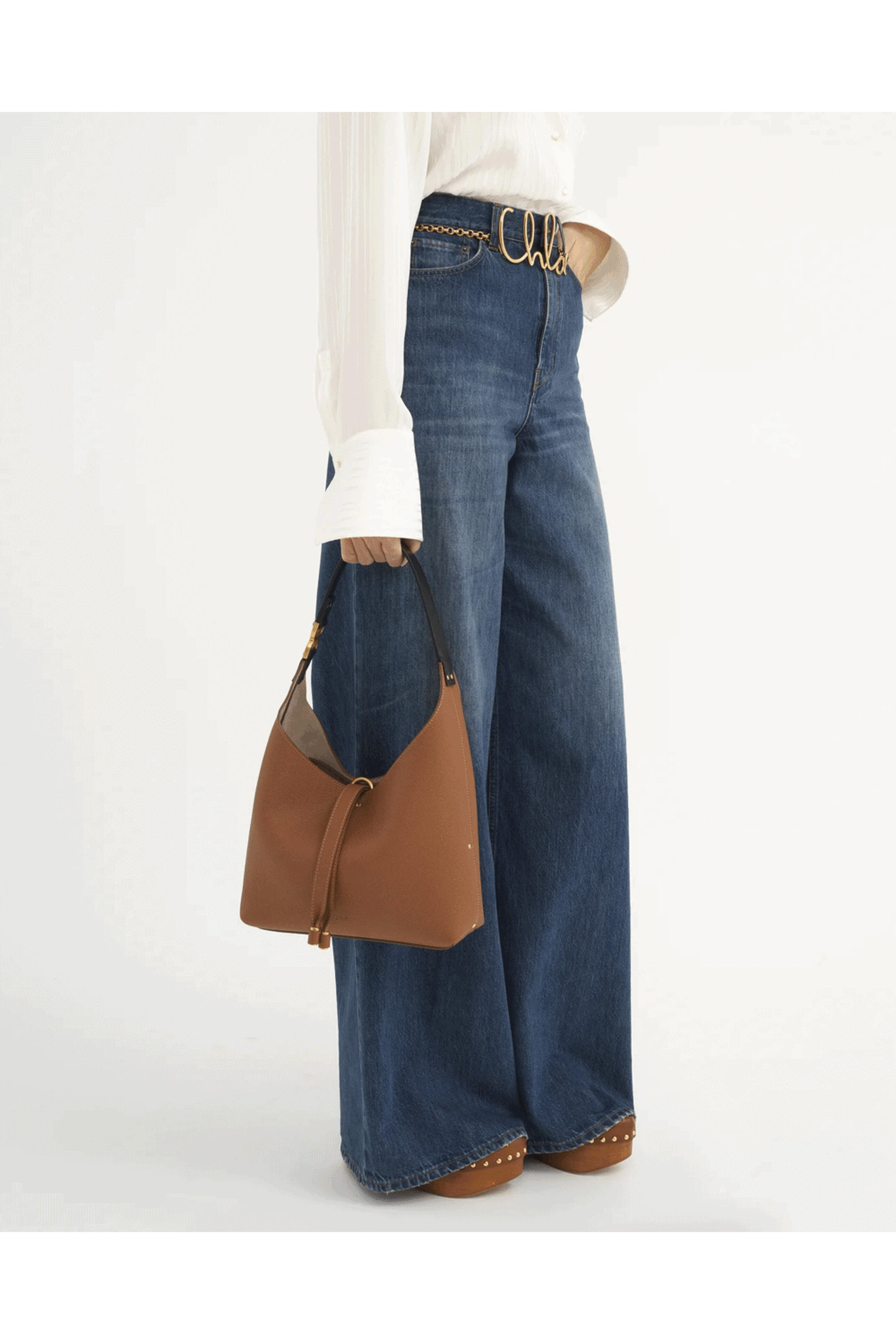 Chloé - Small Marcie Hobo Shoulder Bag in Tan | Mitchell Stores