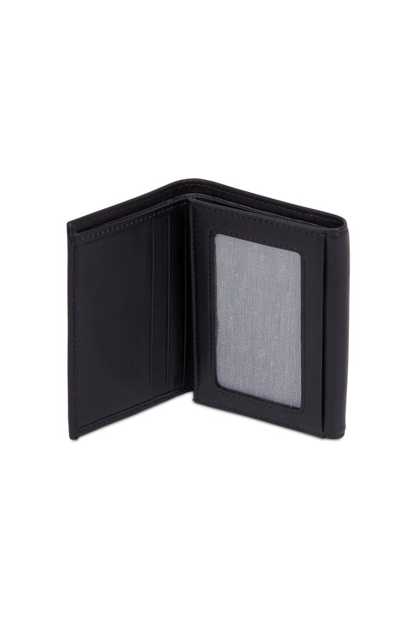 Bosca - Black Leather Tri-Fold ID Wallet