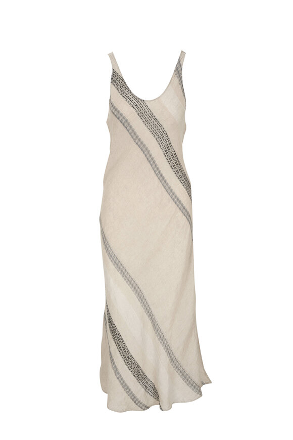 Stella Bianca - Beige Linen Midi Dress | Mitchell Stores