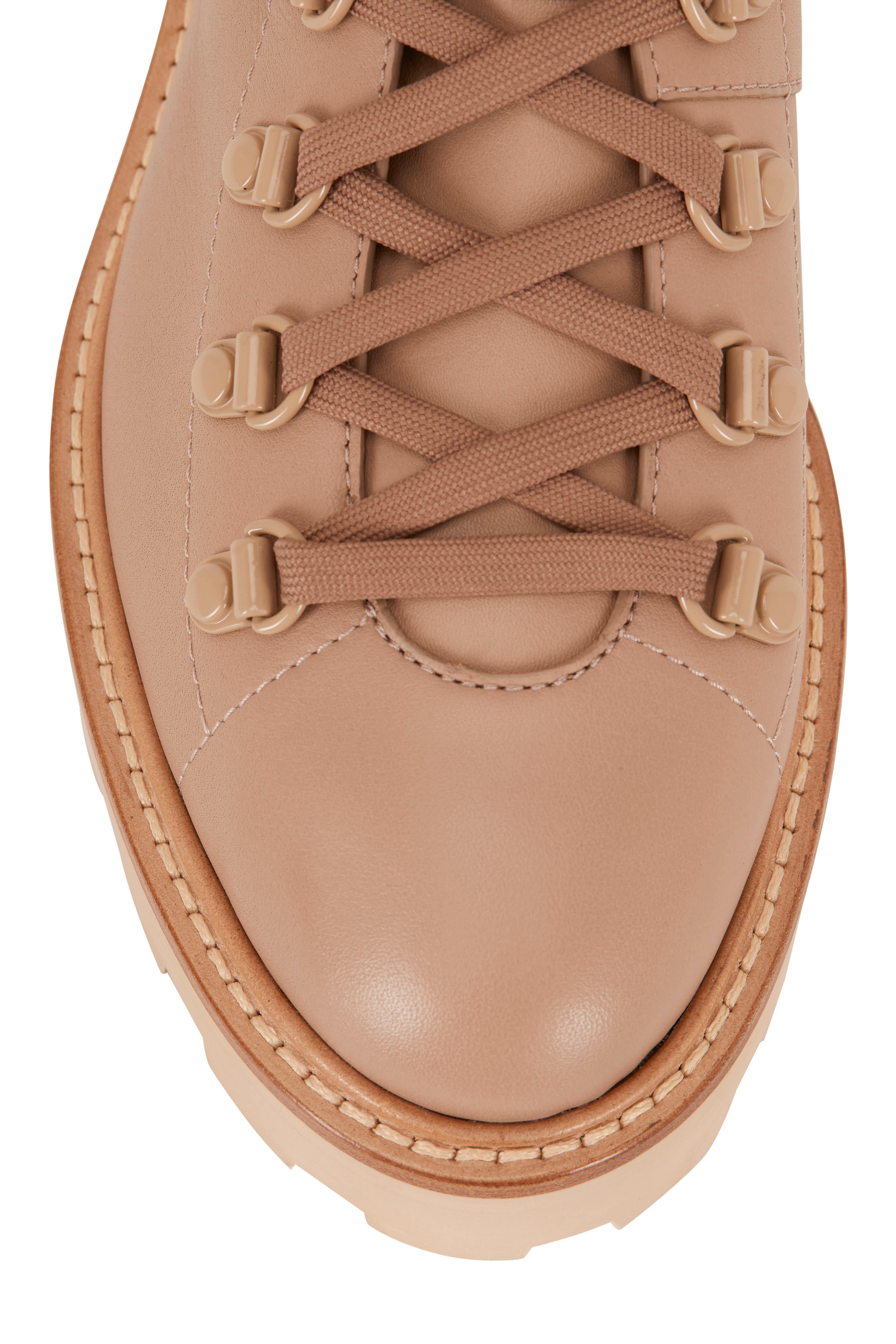 Jimmy Choo - Eshe Flat Beige Leather Hiking Boots