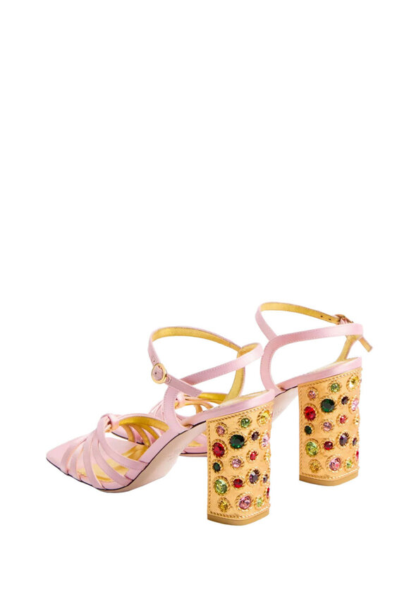 Valentino Garavani Preshoes Rose Multi Crystal Satin Sandal, 90mm - view 3