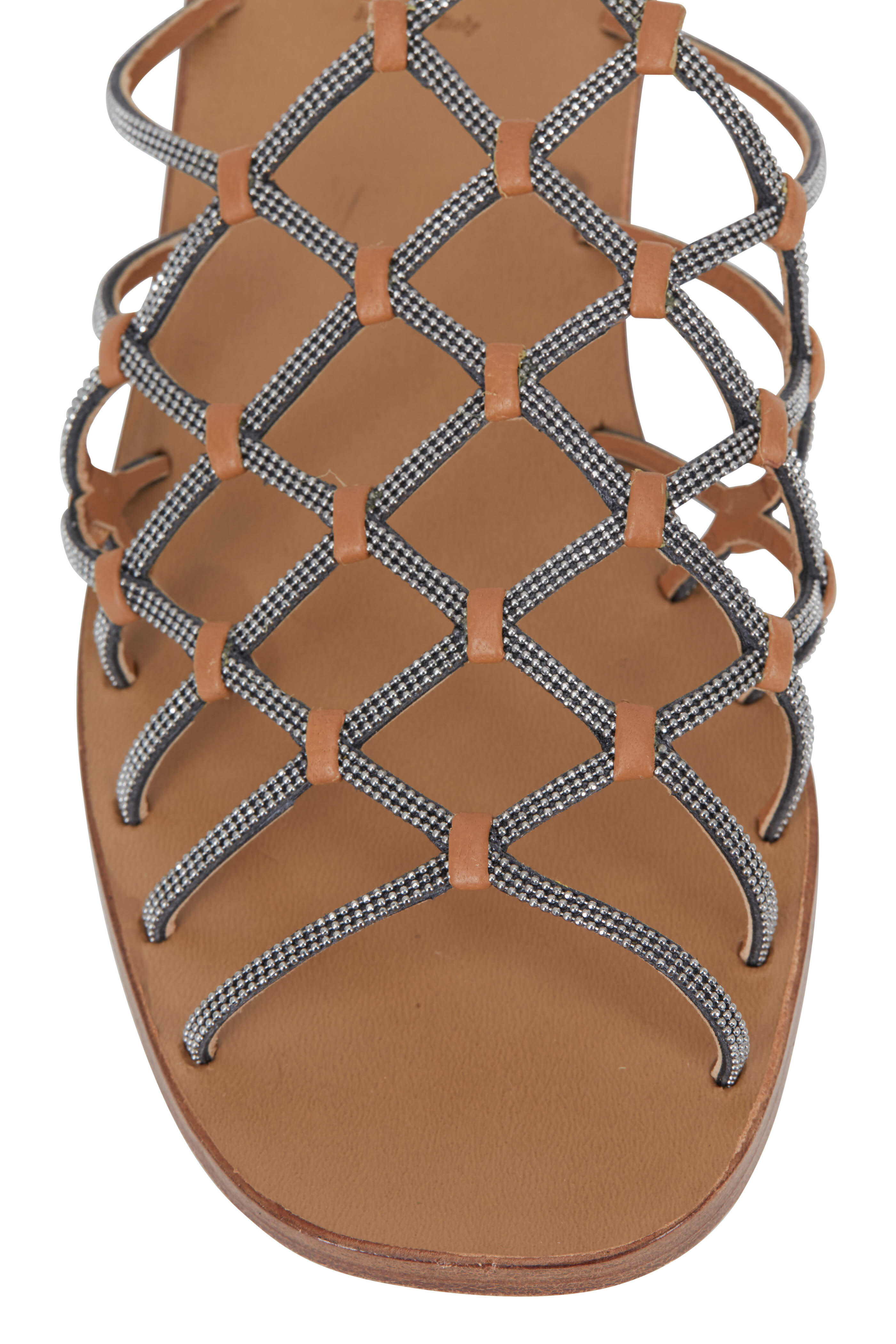 サンダル・ミュール BRUNELLO CUCINELLI SS25 Monile Sandals (MLSKG2678 CCT55) Monili leather sandals in black - Brunello Cucinelli | Mytheresa