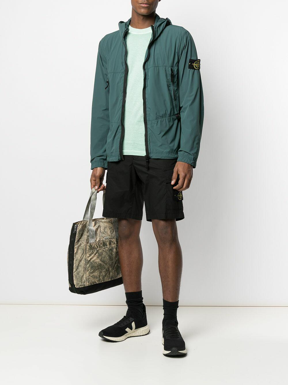 Stone Island - Black Stretch Cotton Cargo Shorts