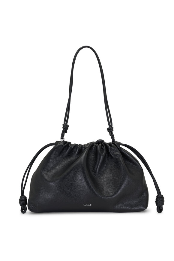 Loewe Large Flamenco Black Leather Shoulder Bag