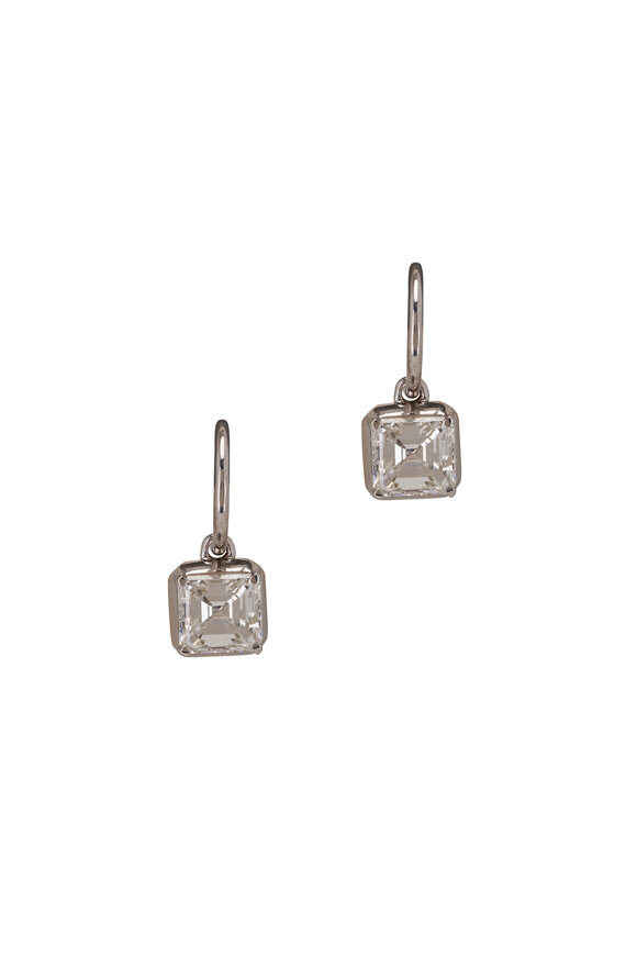 Lowy & Co 6CT Asscher Cut Diamond Drop Earrings