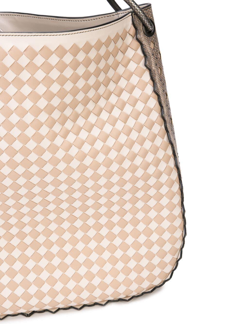 Bottega Veneta - Mist & Mink Intrecciato & Snakeskin Loop Bag