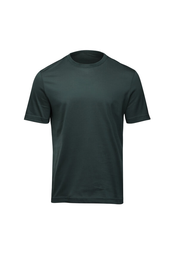 KNT Solid Green Cotton T-Shirt