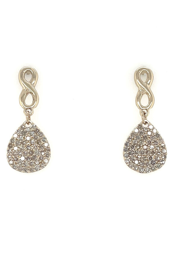 Ellen Hoffman Pave Diamond Teardrop Infinity Post Earrings