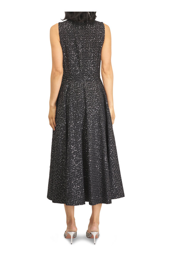 Michael Kors Collection Black & Silver Sequin Denim Tweed Dress - view 3