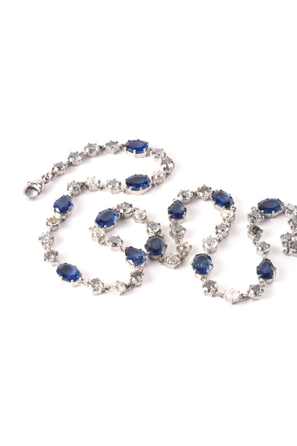 Sylva & Cie European Diamond & Sapphire Necklace - view 3