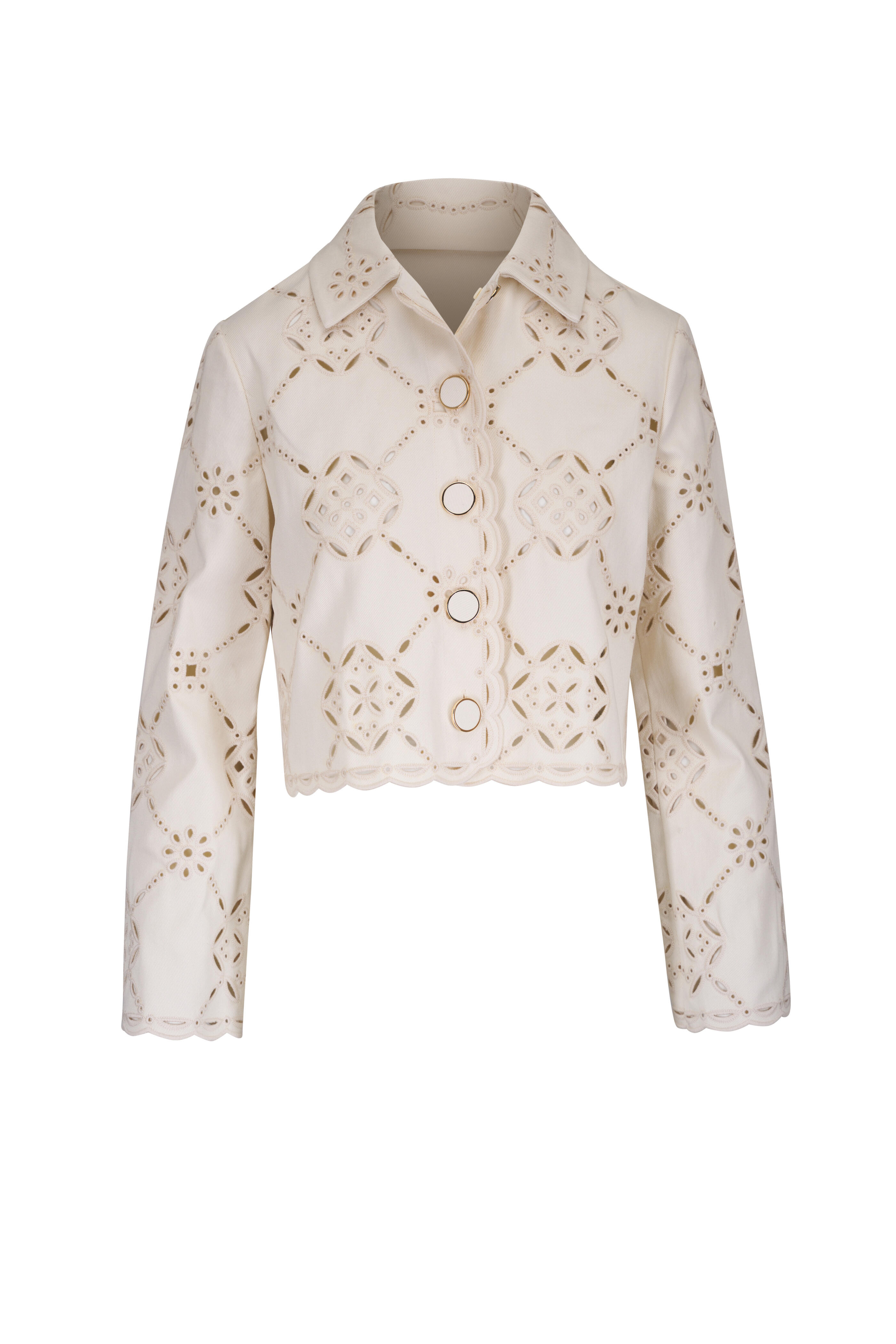 Veronica Beard - Adelaide Ecru Eyelet Jacket