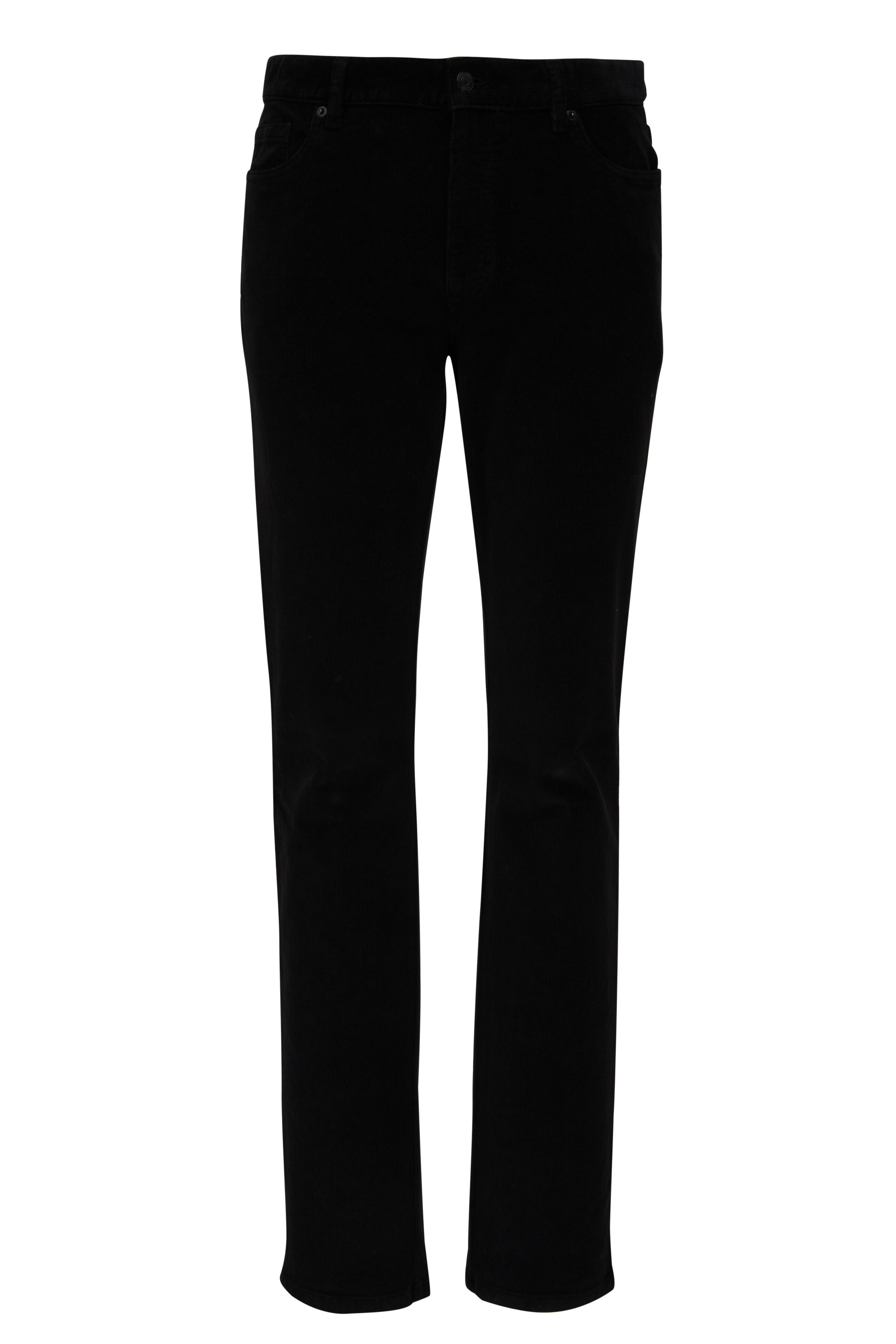 Zegna - Gan Black Corduroy Five Pocket Pant | Mitchell Stores