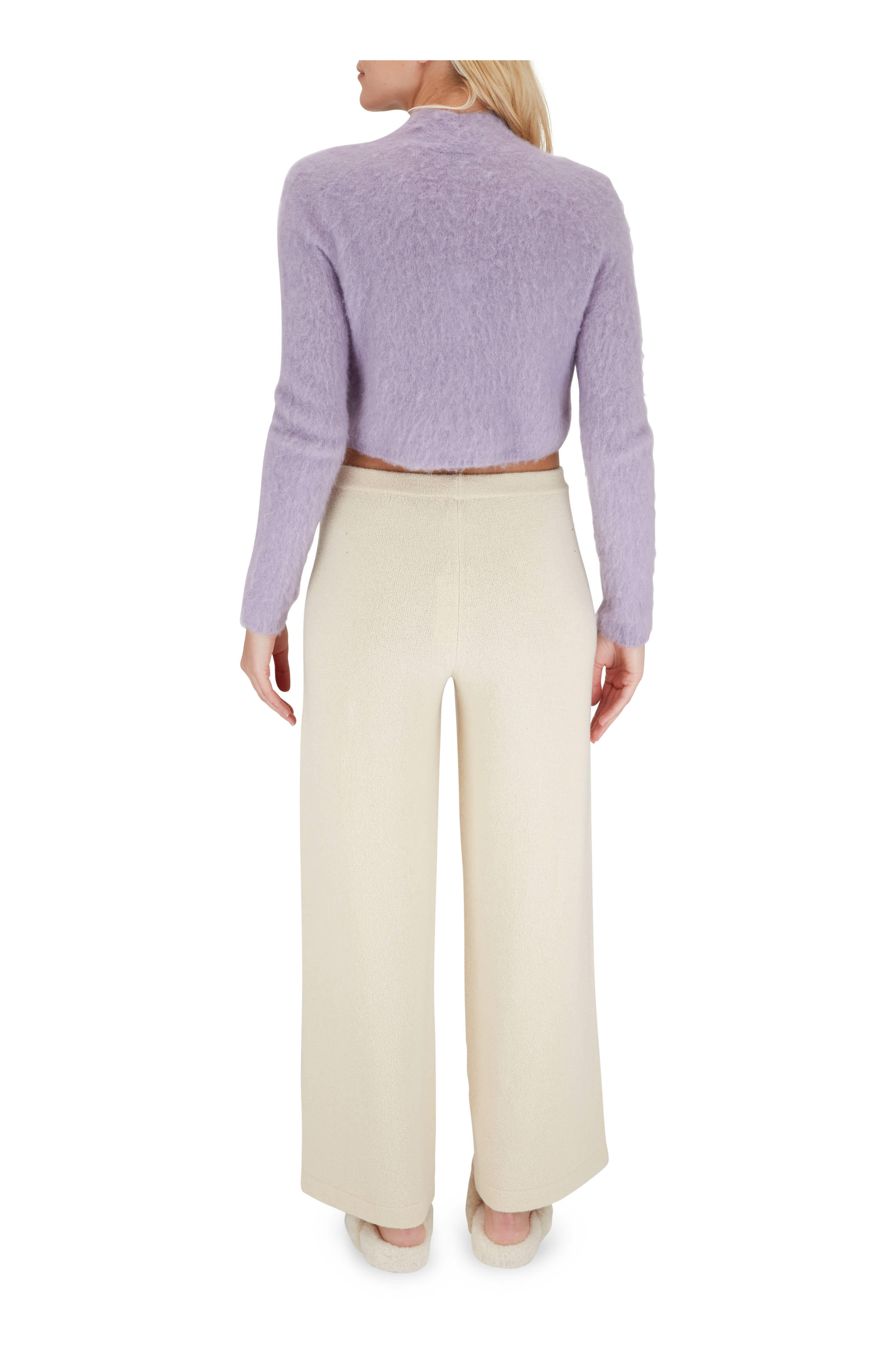 Vince - White Lilac Brushed Shrunken Cardigan