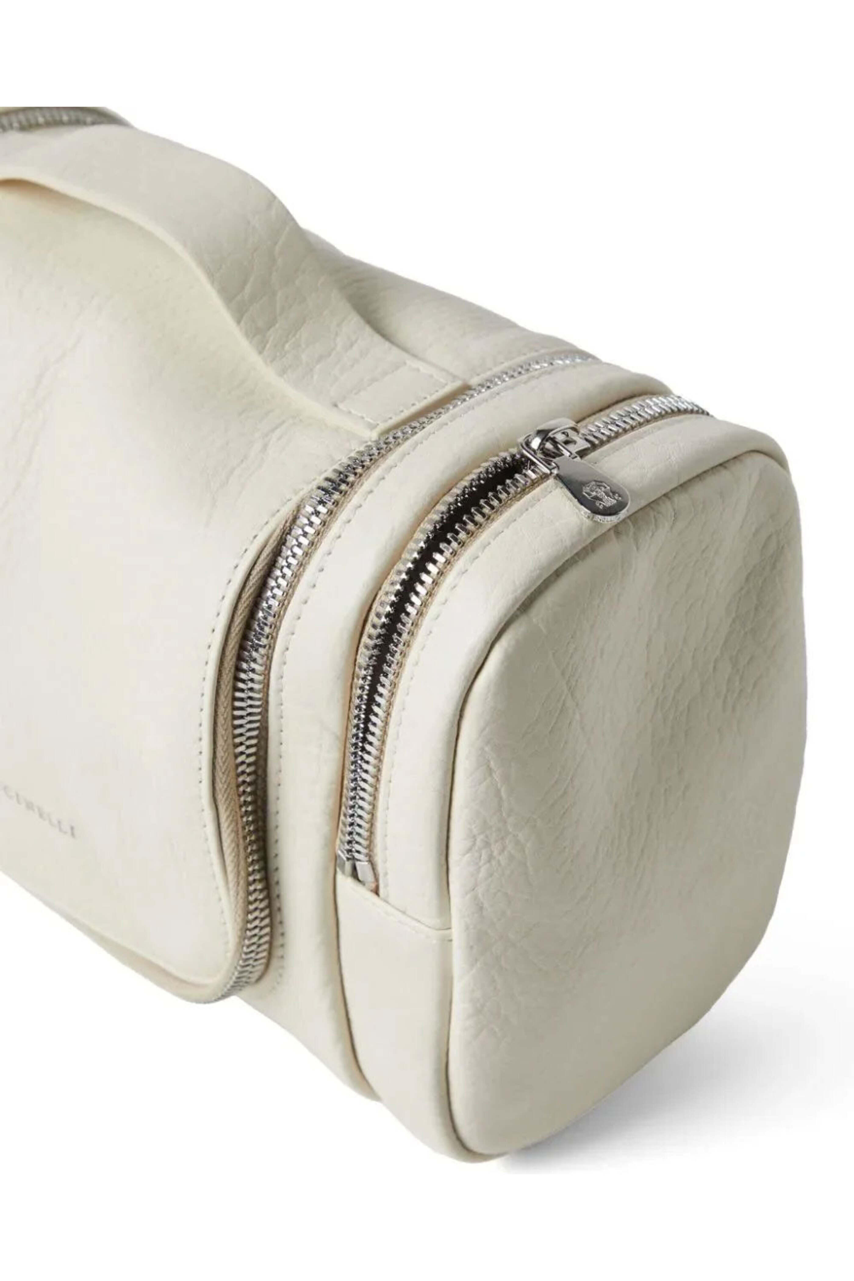 Brunello Cucinelli - Grained Calfskin Beauty Case in Milk